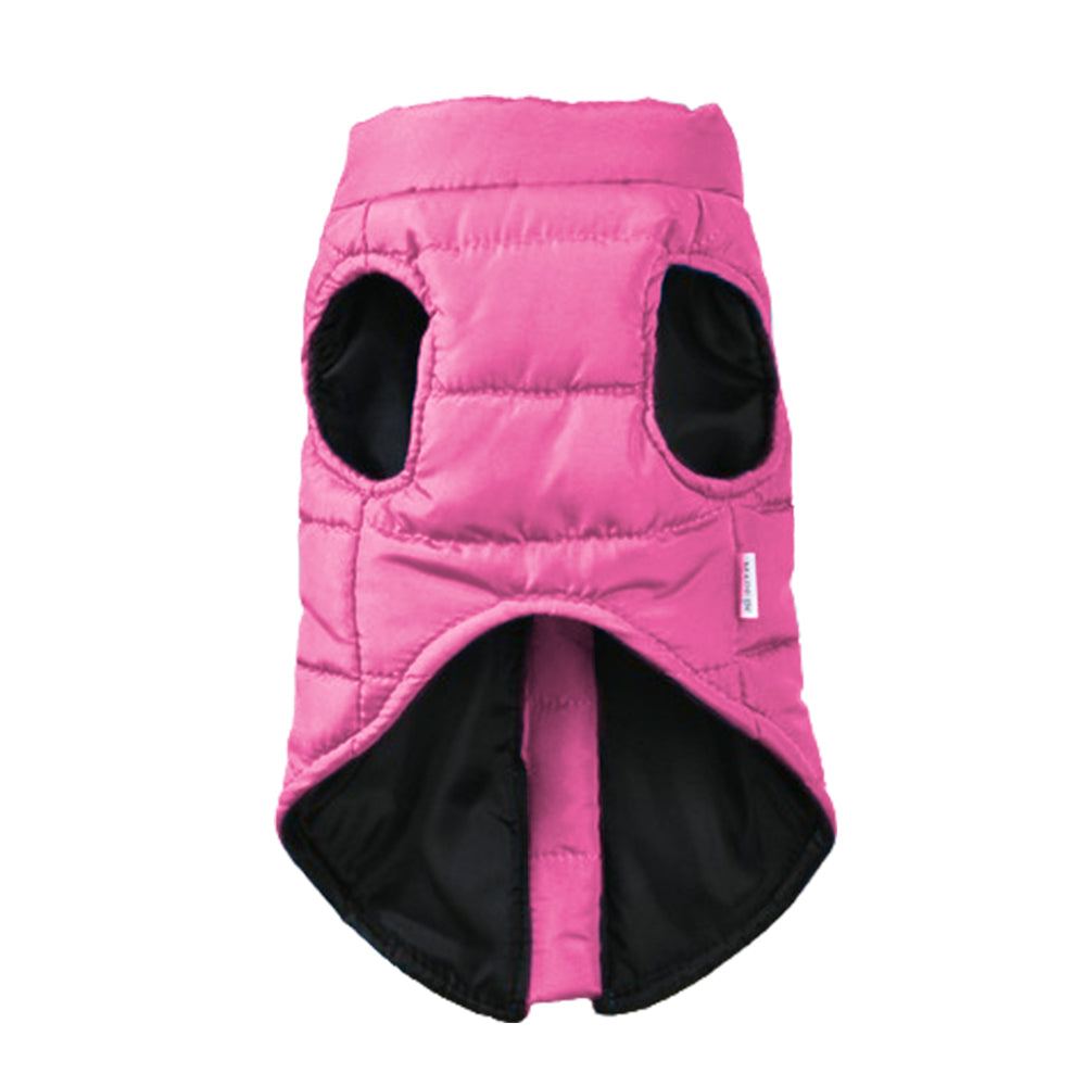 Dog Jacket Padded Pet Clothes with Zipper Warm Vest Coat Winter Rose Red XL