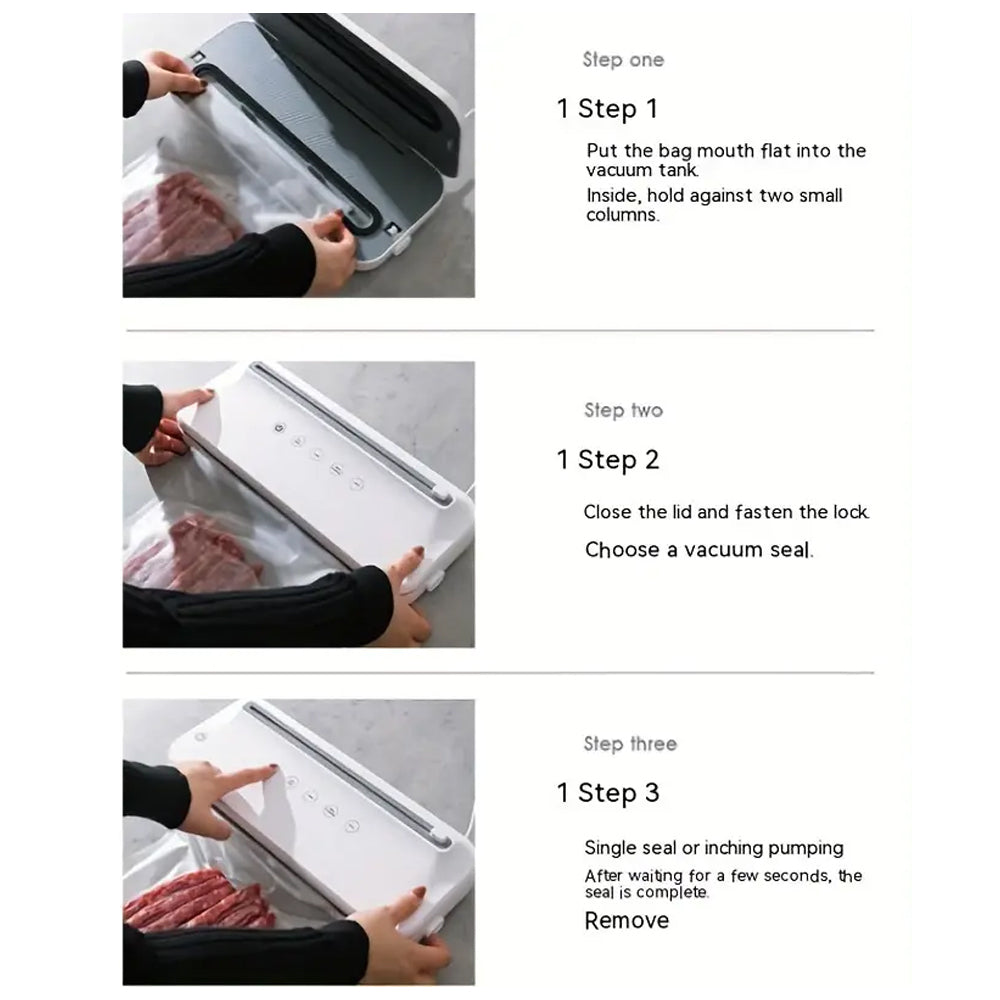 3-In-1 Kitchen Cordless Food Vacuum Sealer with 10Pcs Vacuum Seal Bags