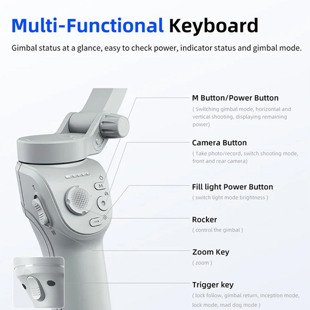 3-Axis Smartphone Gimbal Handheld Stabilizer Vlog Youtuber Smart Face Tracking