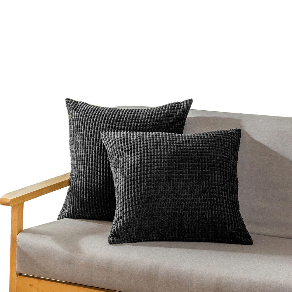 45x45cm Corduroy Cushion Cover Plush Lounge Pillow Case Home Decor Black
