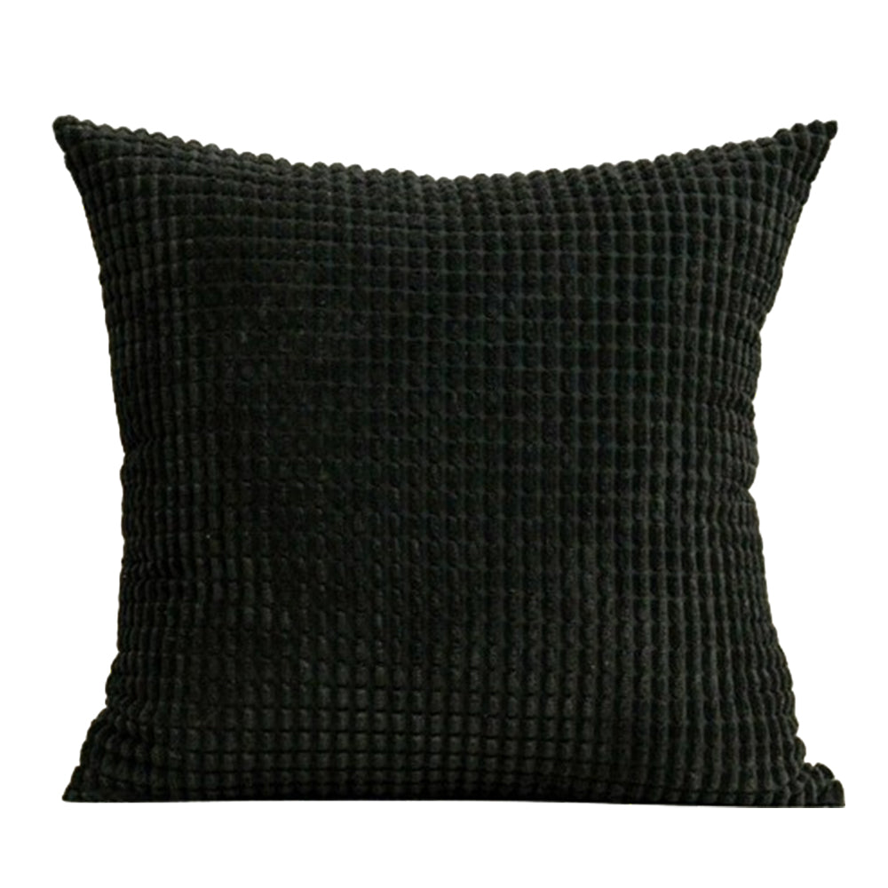 45x45cm Corduroy Cushion Cover Plush Lounge Pillow Case Home Decor Black