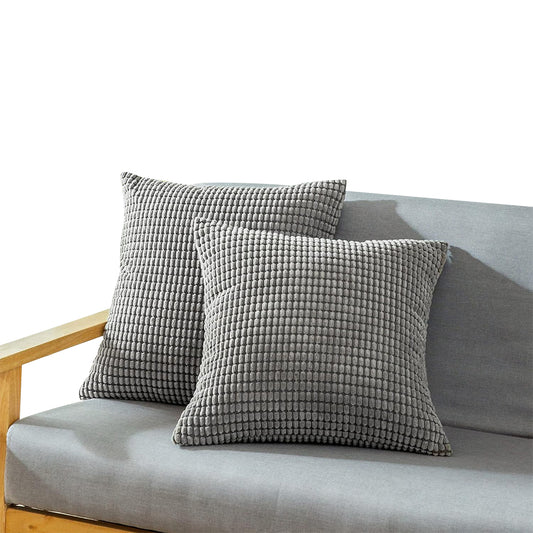 45x45cm Corduroy Cushion Cover Plush Lounge Pillow Case Home Decor Dark Grey