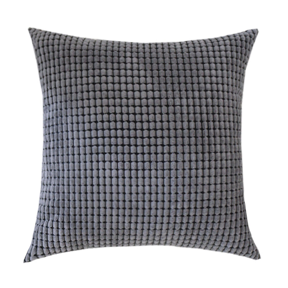 45x45cm Corduroy Cushion Cover Plush Lounge Pillow Case Home Decor Dark Grey