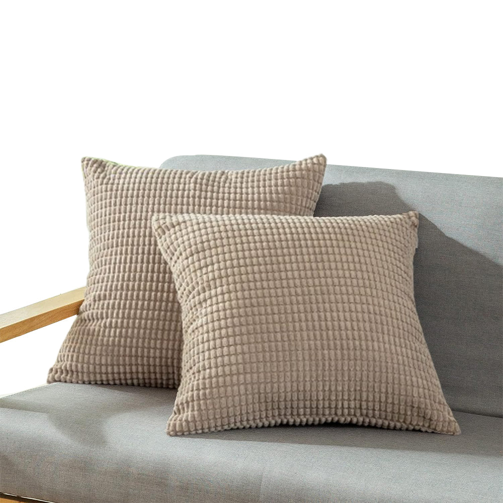 45x45cm Corduroy Cushion Cover Plush Lounge Pillow Case Home Decor Khaki