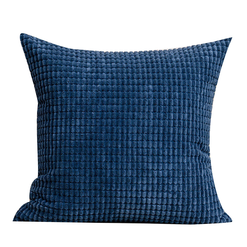 45x45cm Corduroy Cushion Cover Plush Lounge Pillow Case Home Decor Navy Blue