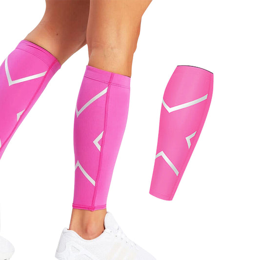 Compression Socks Leg Calf Sleeve Brace Support for Sport Gym Rose Red M