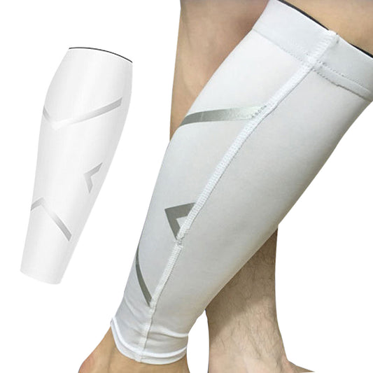 Compression Socks Leg Calf Sleeve Brace Support for Sport Gym White L