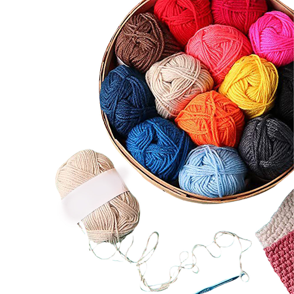 73Pcs Crochet Kit Knitting Starter with 15 Yarn Ball 21 Crochet Hooks Tote Bag