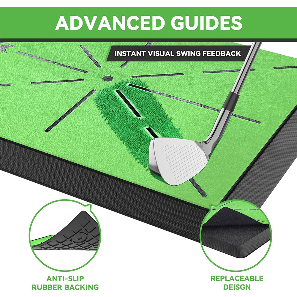 Golf Mat Artificial Turf Golf Aid Swing Detection Hitting Practice Training Mat