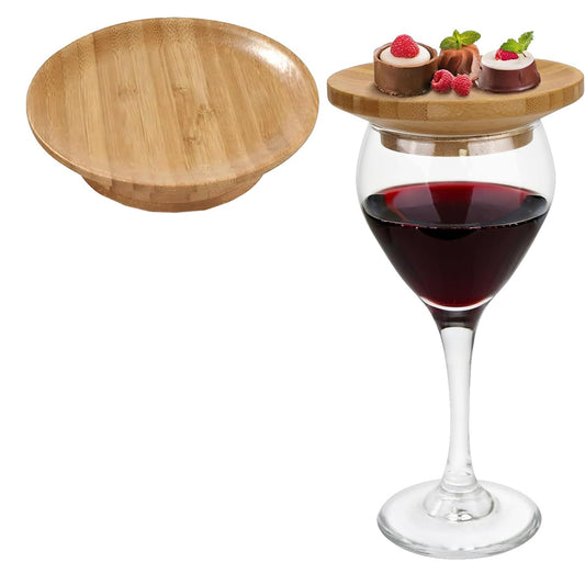 Wine Glass Charcuterie Topper Bamboo Wine Glass Topper Coasters Food Tray