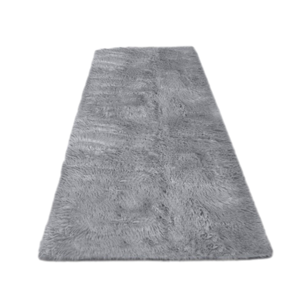 60x120cm Shaggy Bath Mat Ultra Soft Thick Fluffy Pile Non Slip Bathroom Rug Grey