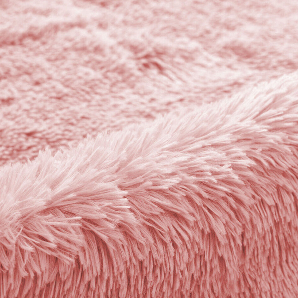 60x200cm Shaggy Bath Mat Ultra Soft Thick Fluffy Pile Non Slip Bathroom Rug Pink