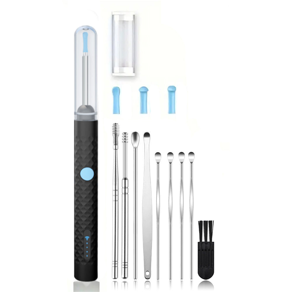 Visual Ear Wax Removal Kit Wireless Ear Camera Otoscope Tool with Lights Black