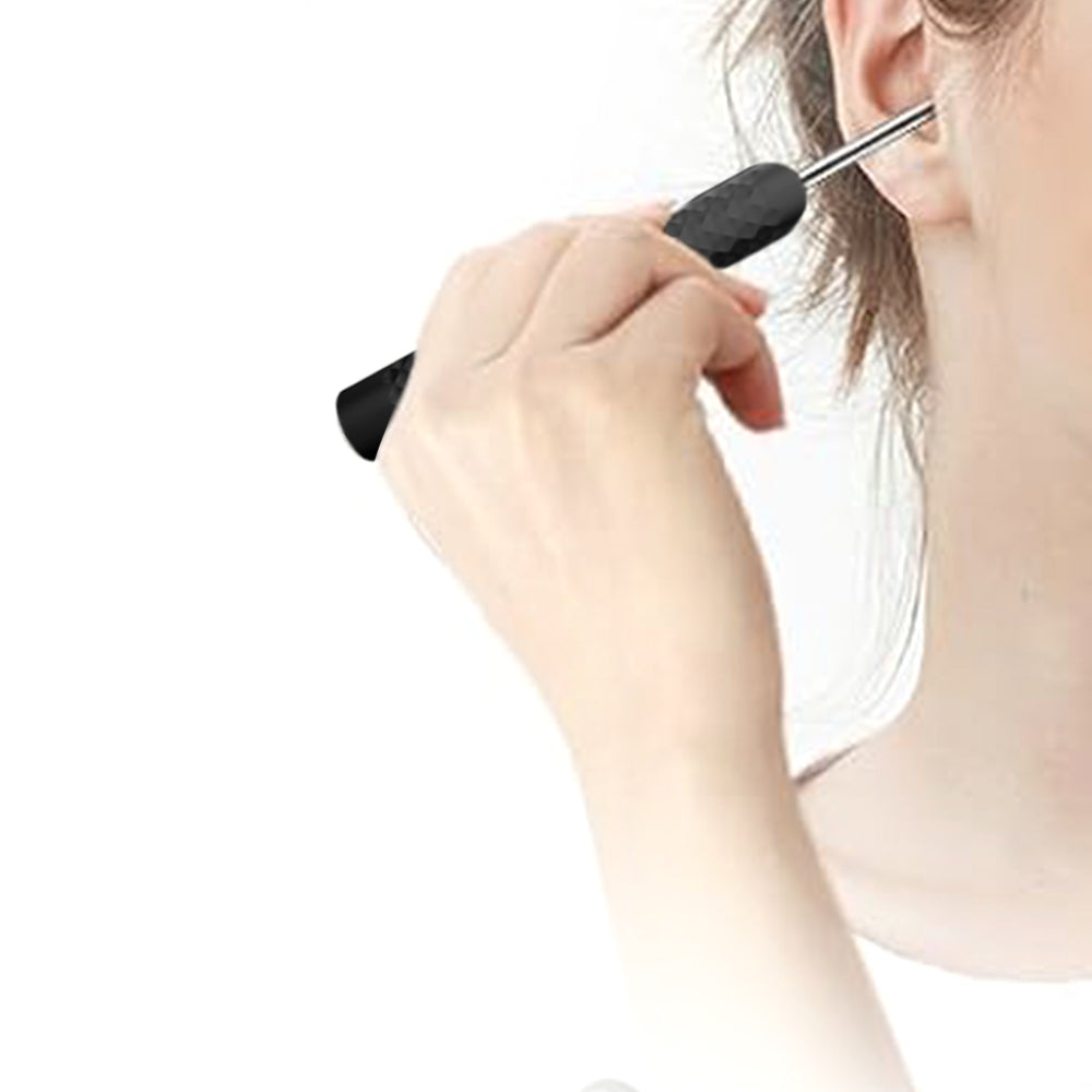 Visual Ear Wax Removal Kit Wireless Ear Camera Otoscope Tool with Lights Black