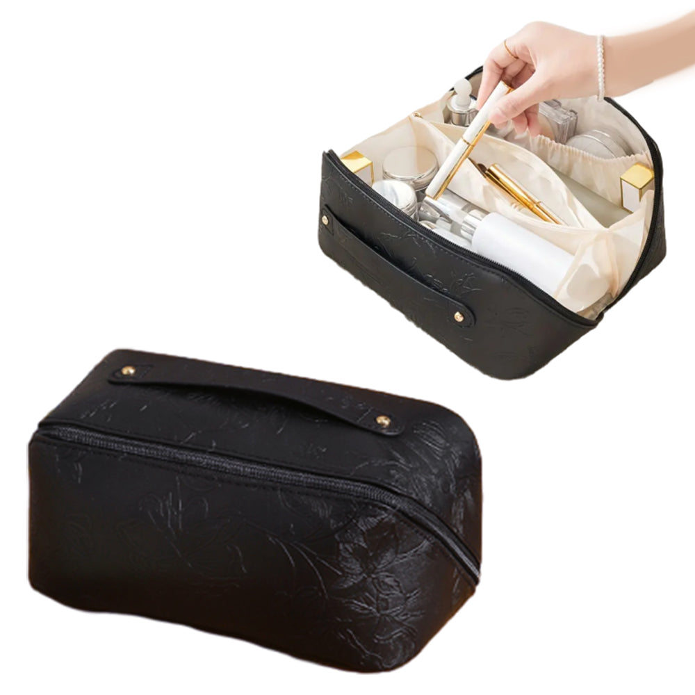 Travel Cosmetic Bag Large Capacity Makeup Organizer Bag Toiletry Bag Black