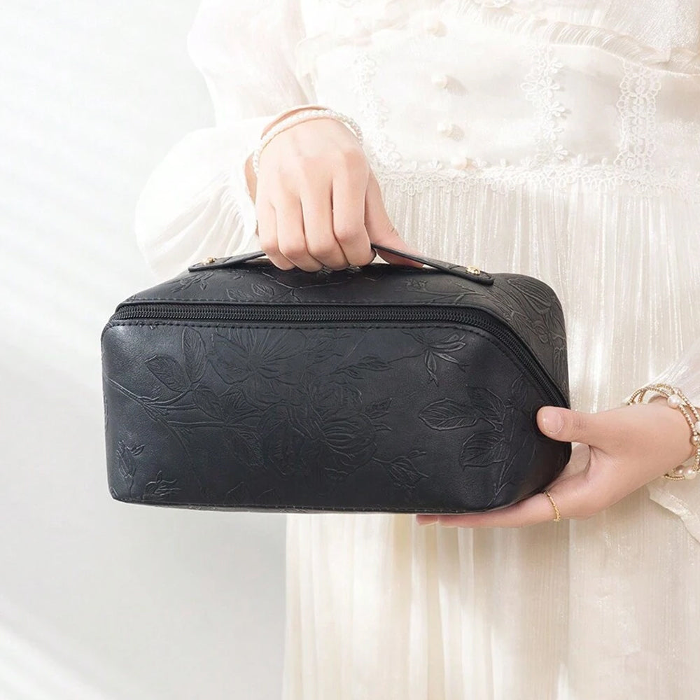 Travel Cosmetic Bag Large Capacity Makeup Organizer Bag Toiletry Bag Black