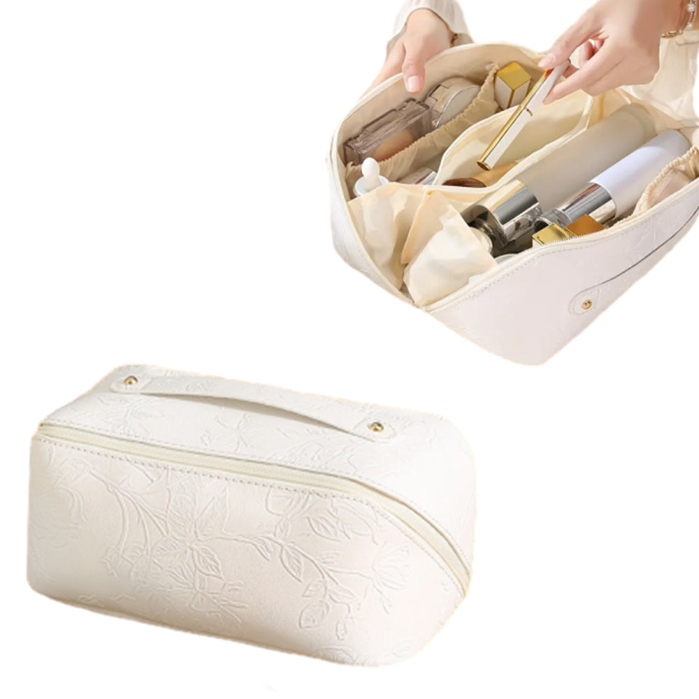 Travel Cosmetic Bag Large Capacity Makeup Organizer Bag Toiletry Bag White