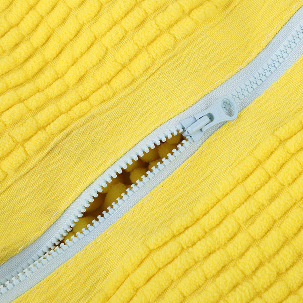 Reusable Mesh Laundry Bag with Zipper Chenille Shoe Wash Cleaning Bag Yellow