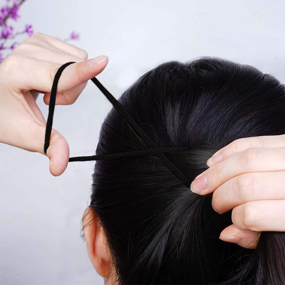 100Pcs Elastic Black Bands Hair Ties Ponytail Holders