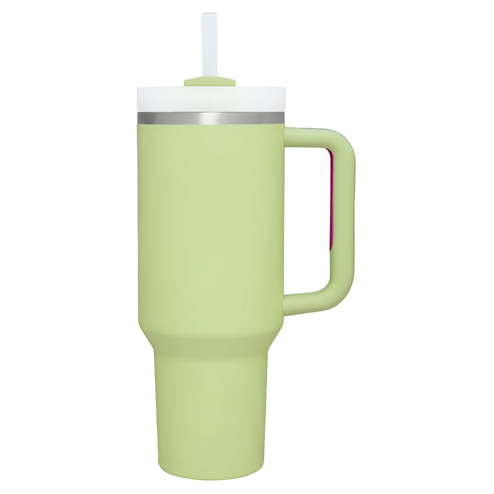 1200ML Stainless Steel Vacuum Insulated Tumbler Mug with Straw Light Green