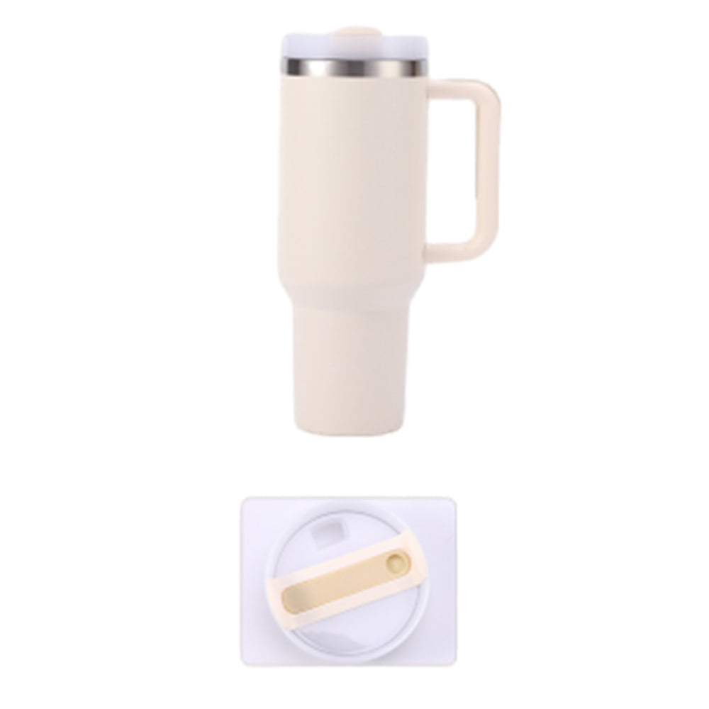 1200ML Stainless Steel Vacuum Insulated Tumbler Mug with Straw Light Pink
