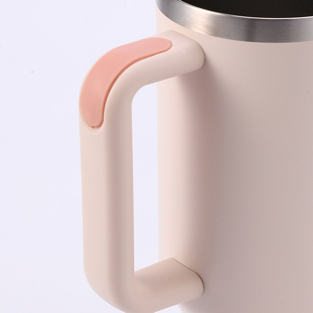 1200ML Stainless Steel Vacuum Insulated Tumbler Mug with Straw Light Pink