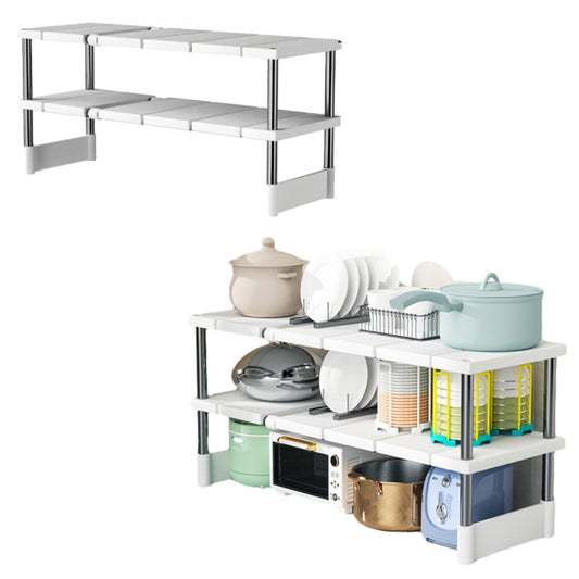 2-Tier Under Sink Organizer Detachable Adjustable Kitchen Shelf Cabinet Rack