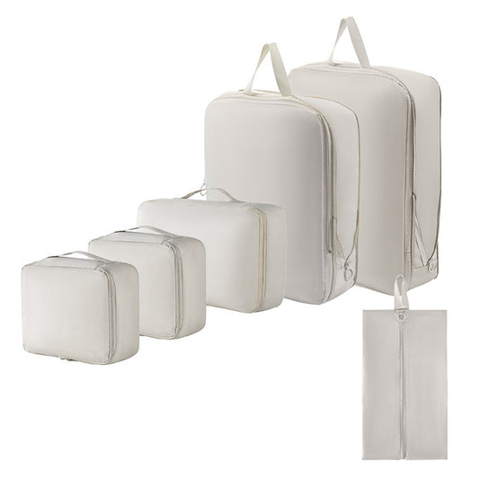 6-Piece Packing Cubes for Travel Lightweight Suitcase Organizer Bags Set Beige