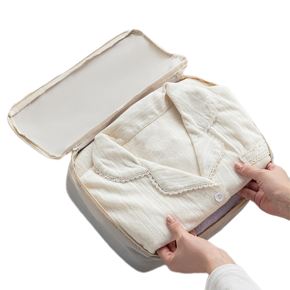 6-Piece Packing Cubes for Travel Lightweight Suitcase Organizer Bags Set Beige