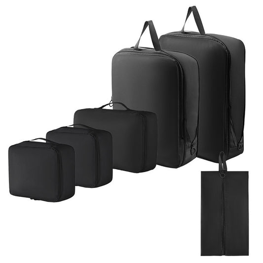 6-Piece Packing Cubes for Travel Lightweight Suitcase Organizer Bags Set Black