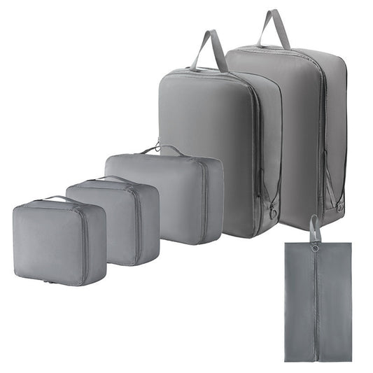 6-Piece Packing Cubes for Travel Lightweight Suitcase Organizer Bags Set Grey