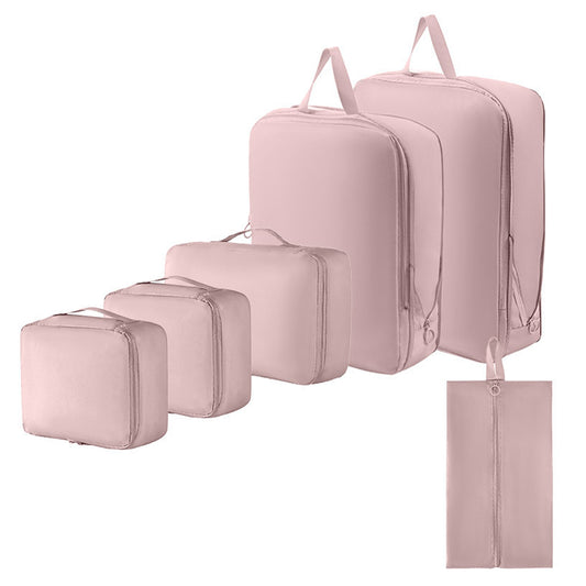 6-Piece Packing Cubes for Travel Lightweight Suitcase Organizer Bags Set Pink