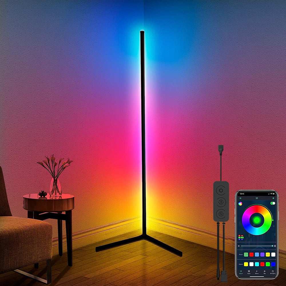 120CM RGB Floor Lamp Corner Light LED Bluetooth Mobile Phone App Control Streaming Light