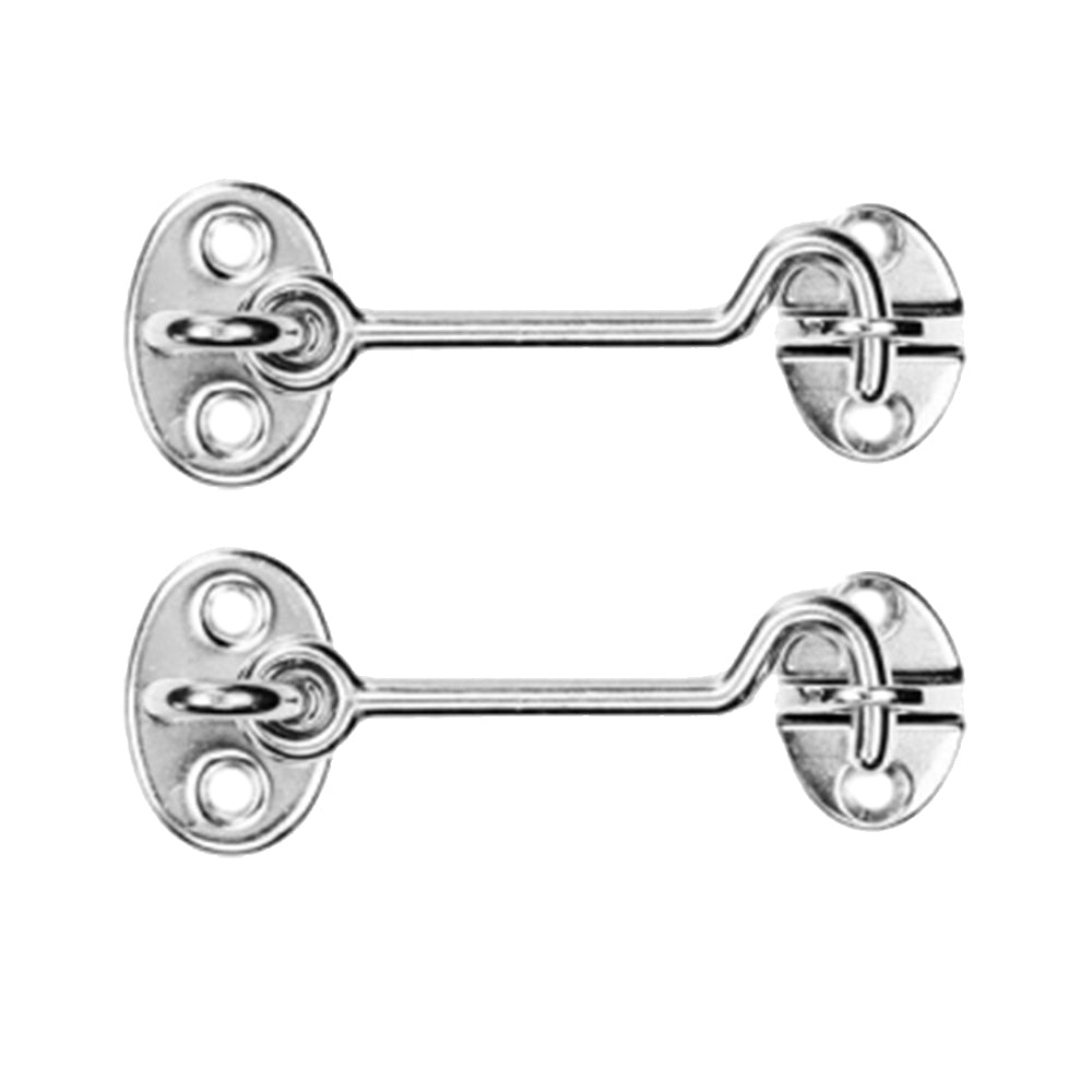 2Pcs 3inch Cabin Hook Eye Latch Shed Gate Hook Window Barn Door Latch Silver