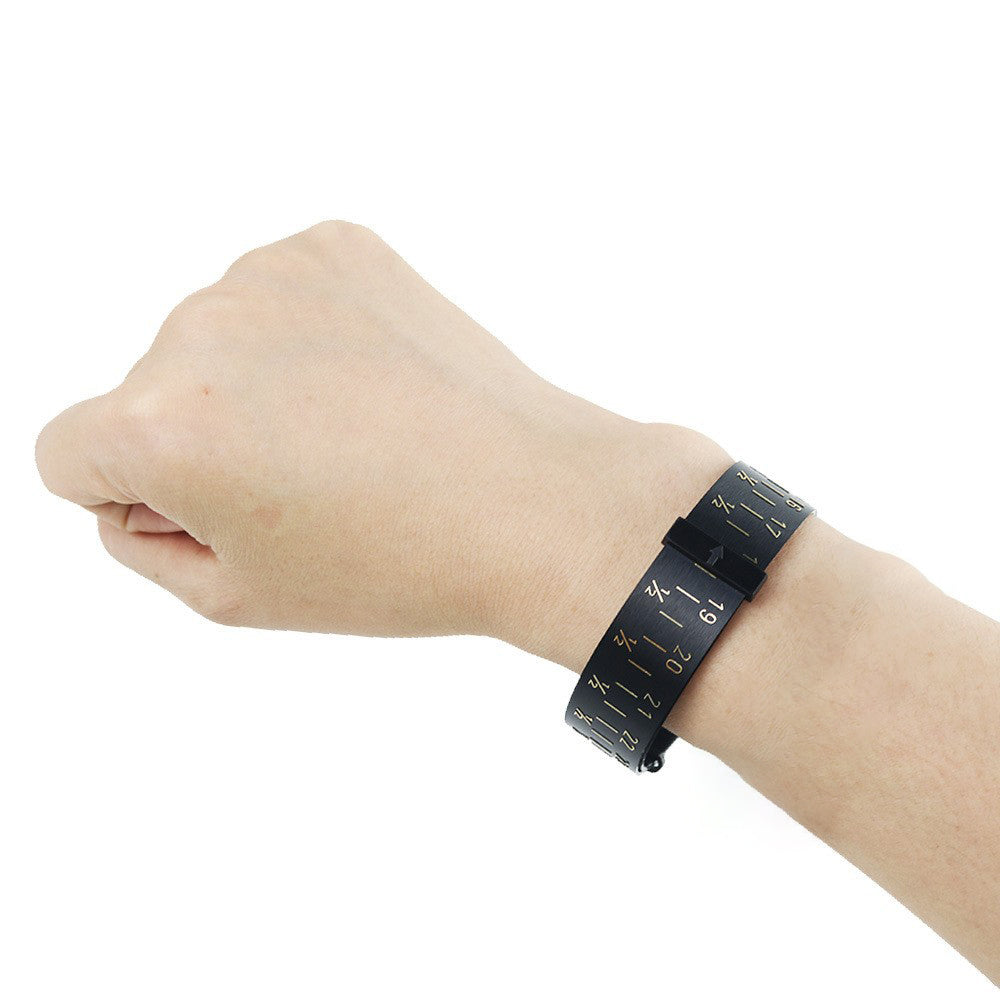 4Pcs Ring and Bracelet Sizer Measuring Tool Gauge with Magnifying Function Black