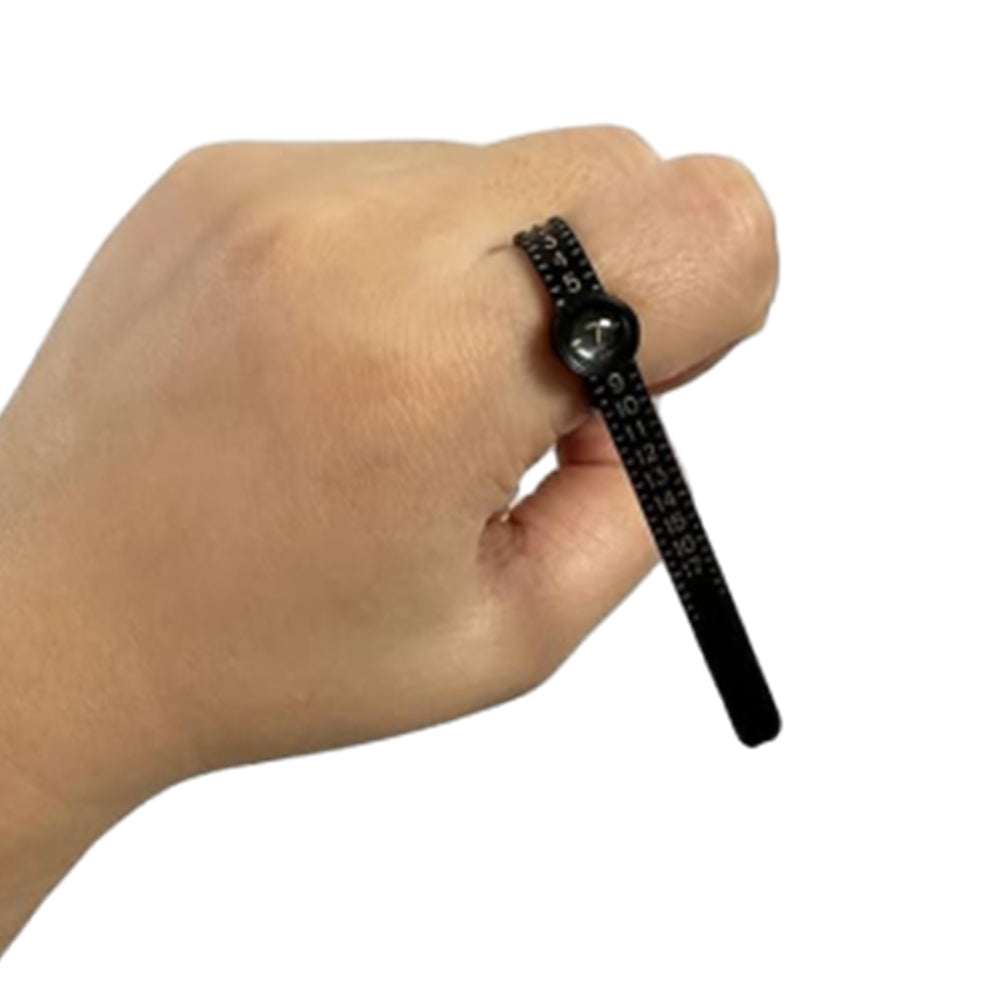 4Pcs Ring and Bracelet Sizer Measuring Tool Gauge with Magnifying Function Black