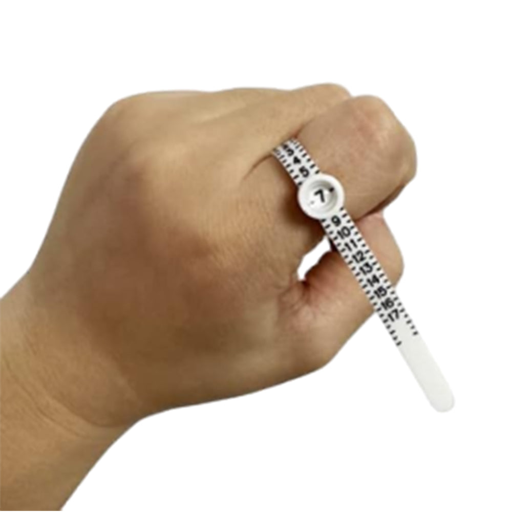 4Pcs Ring and Bracelet Sizer Measuring Tool Gauge with Magnifying Function White