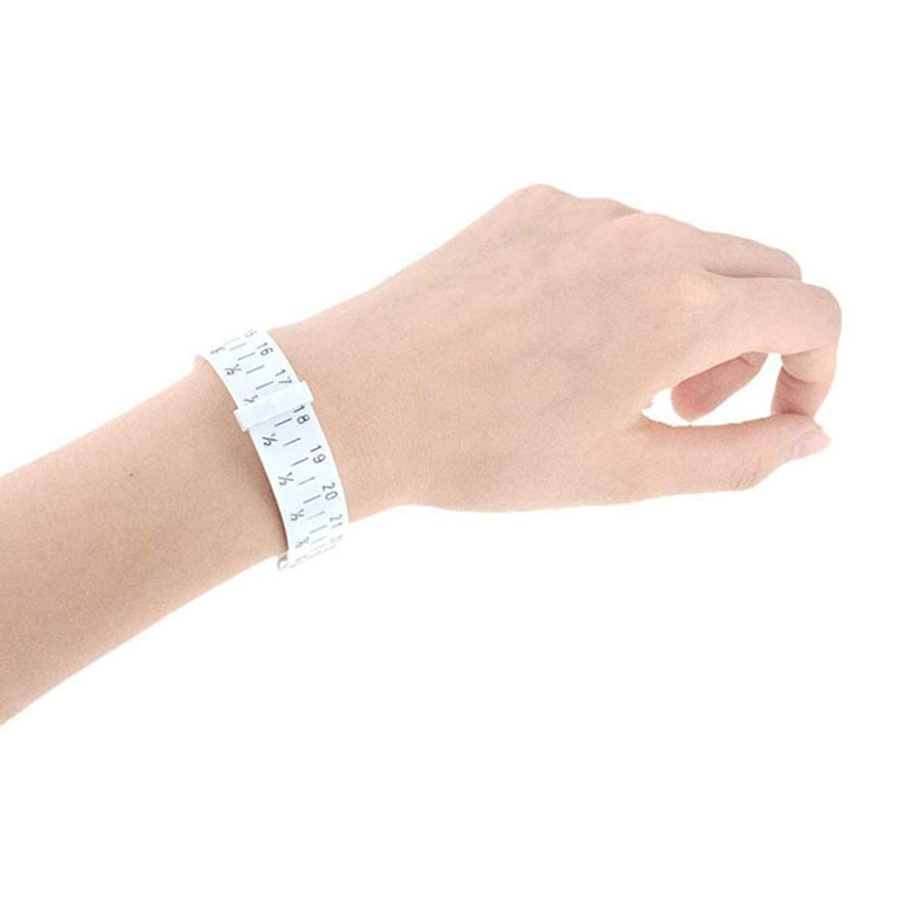 4Pcs Ring and Bracelet Sizer Measuring Tool Gauge with Magnifying Function White