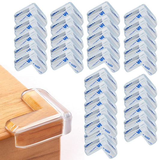 32Pcs L-Shaped Desk Edge Soft Protectors Safety Guard for Furniture Sharp Corner