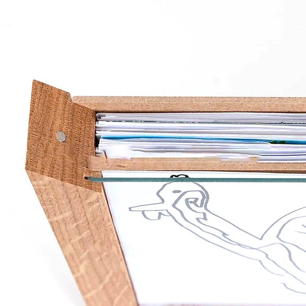 Magnetic Art Frames Art Poster Wooden Artwork Display Hold 100 Pictures Wood