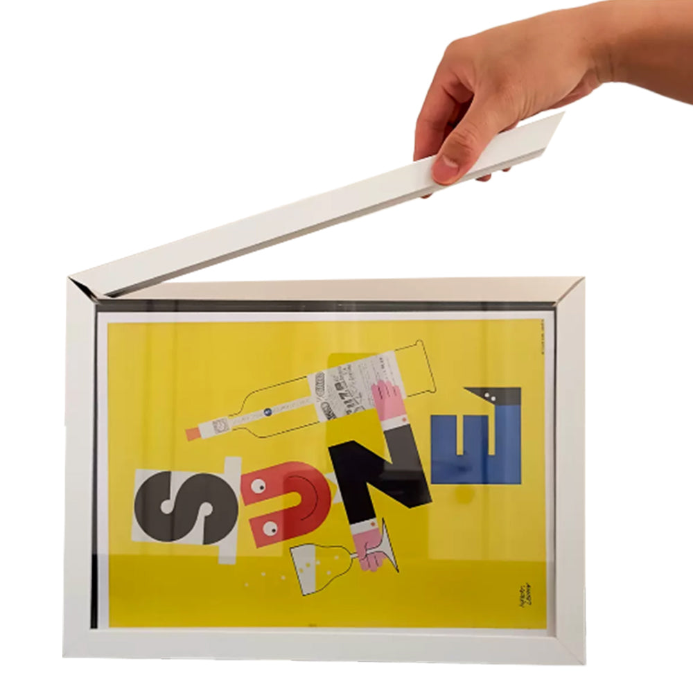 Magnetic Art Frames Art Poster Wooden Artwork Display Hold 100 Pictures White