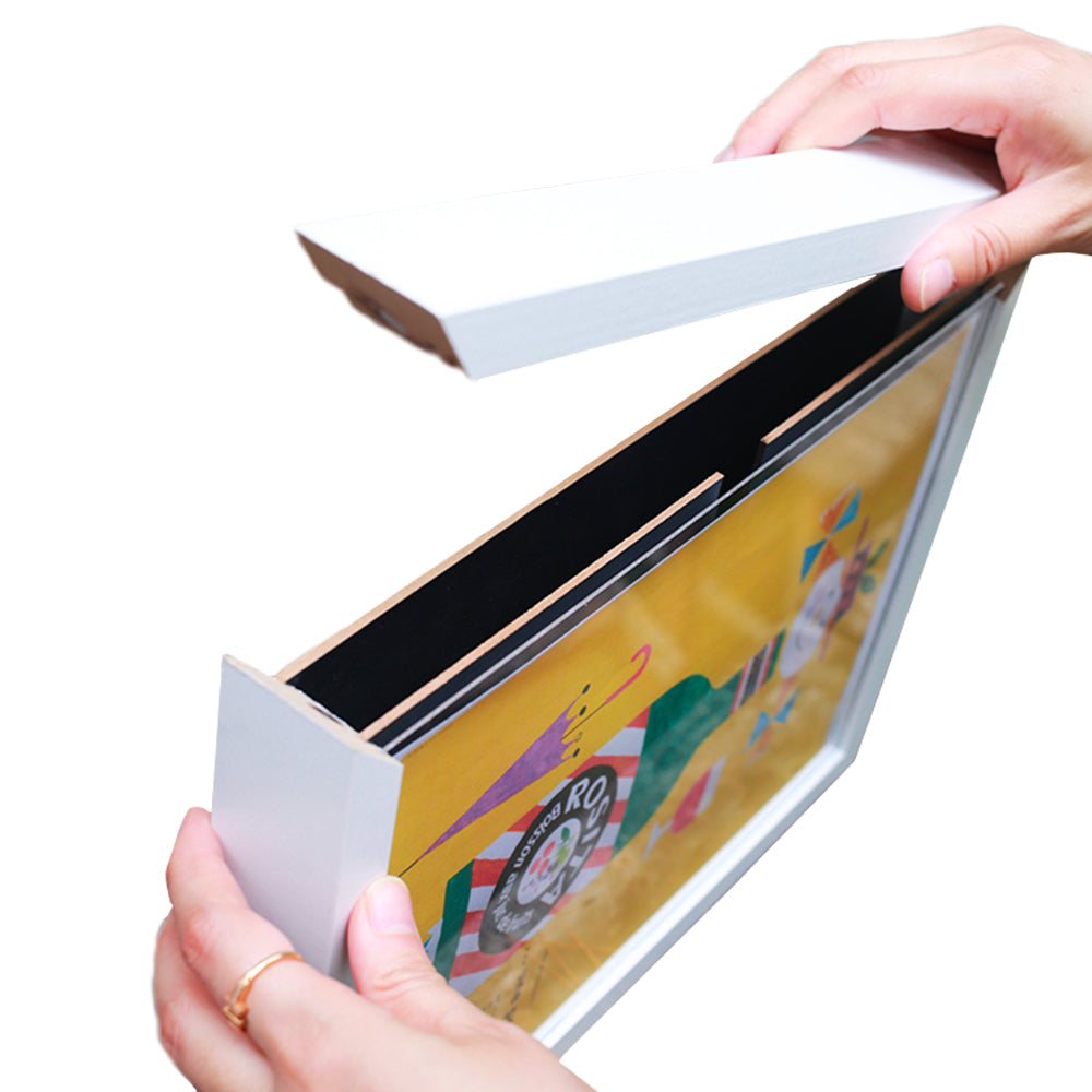 Magnetic Art Frames Art Poster Wooden Artwork Display Hold 100 Pictures White