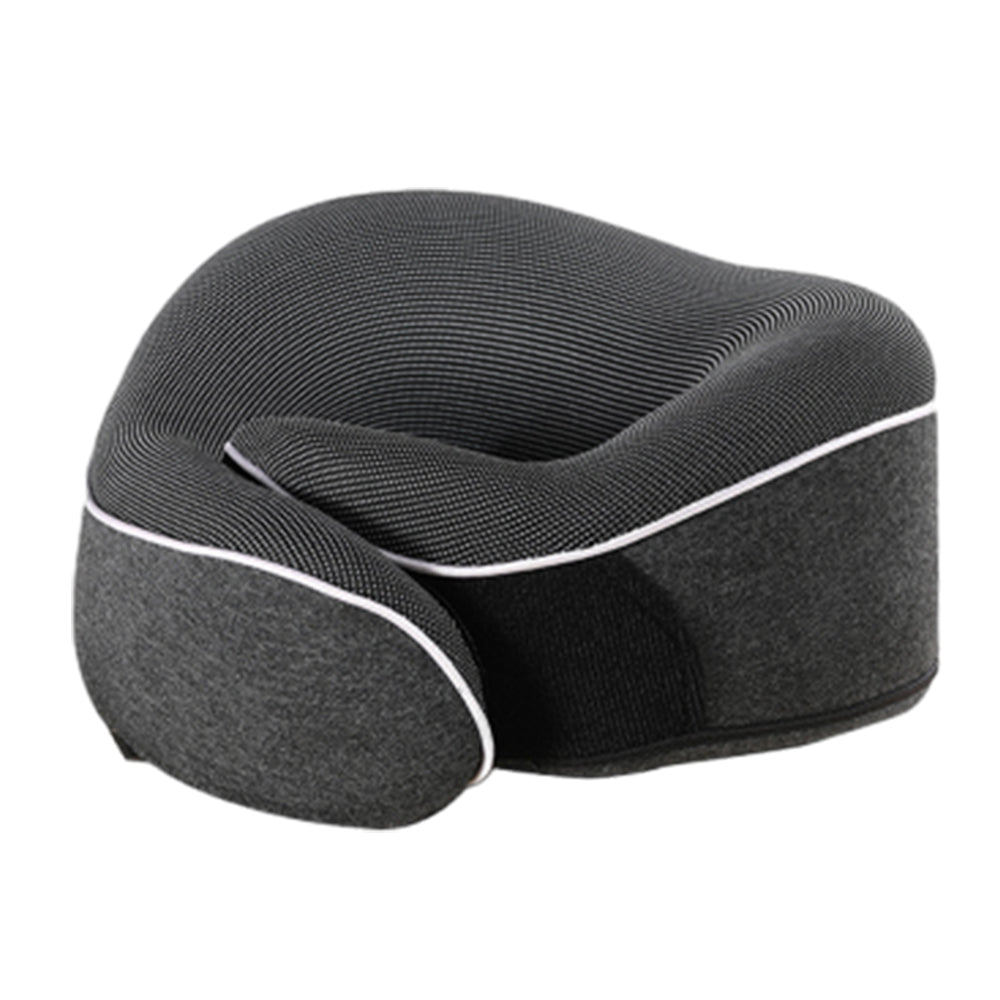 Memory Foam Soft U Shaped Neck Pillow Travel Support Headrest Dark Grey