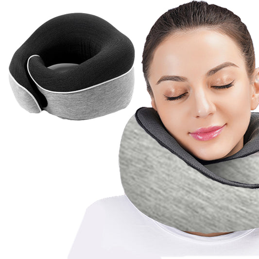 Memory Foam Soft U Shaped Neck Pillow Travel Support Headrest Light Grey