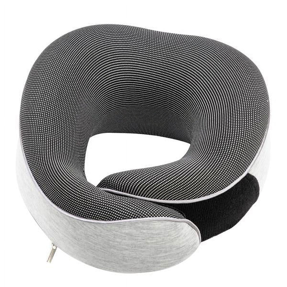 Memory Foam Soft U Shaped Neck Pillow Travel Support Headrest Light Grey