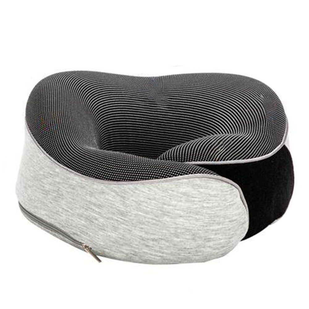 Memory Foam Soft U Shaped Neck Pillow Travel Support Headrest Light Grey