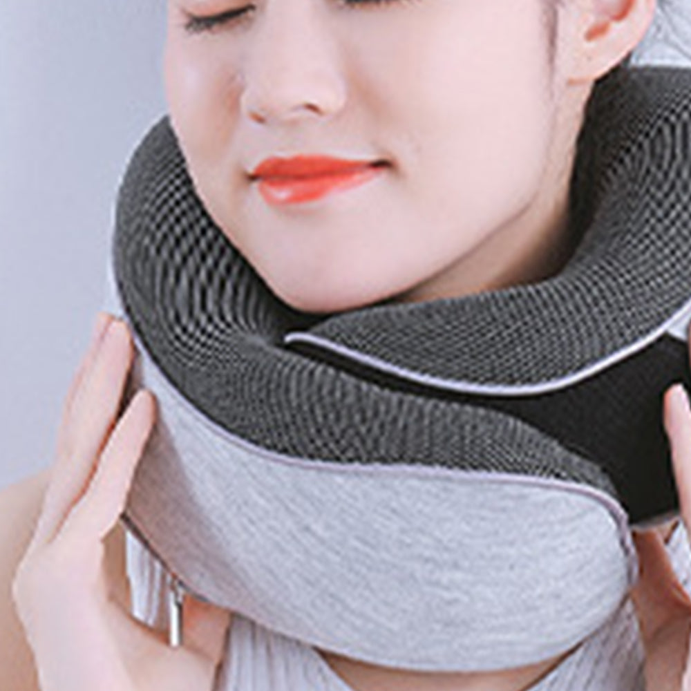 Memory Foam Soft U Shaped Neck Pillow Travel Support Headrest Light Grey
