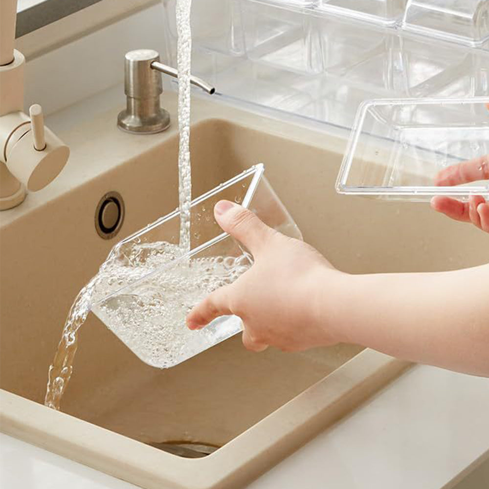 Ice Chilled Condiment Caddy with 5 Containers Plastic Chilled Garnish Tray Caddy