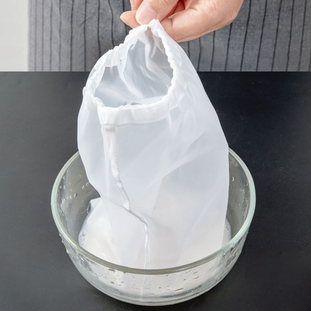 6Pcs 30x45cm Straining Mesh Bags Reusable Drawstring Filter Bag Food Strainer