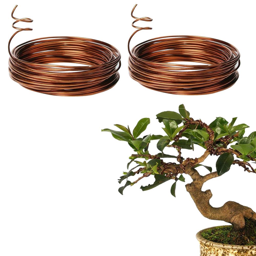 2 Roll 5m Bonsai Aluminium Wire Plant Styling Training Wire Fastener Tool Coffee